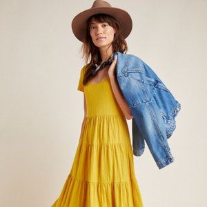 Maeve by Anthropologie Gillian Dress Yellow Maxi